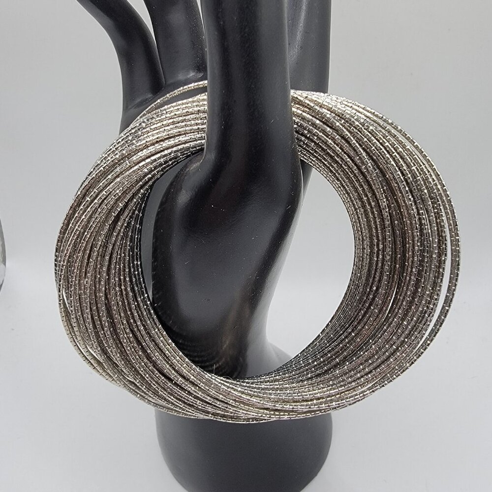 Silver Bangle Bracelet Multiple Ring Bracelet Woman Party Wedding Fashion Puzzle